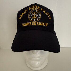 USCG Sandy Hook Pilots Black Snapback Cap Hat "Always On Station" USA Made